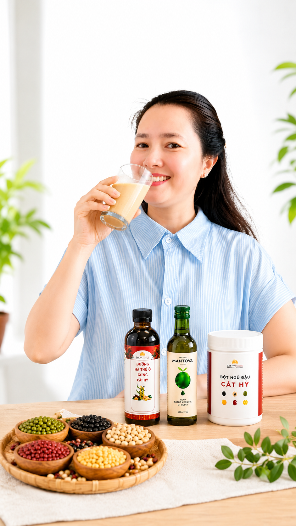 buổi tối bổ sung ly bột ngũ đậu ấm nuôi tủy xương ngủ ngon tạo máu