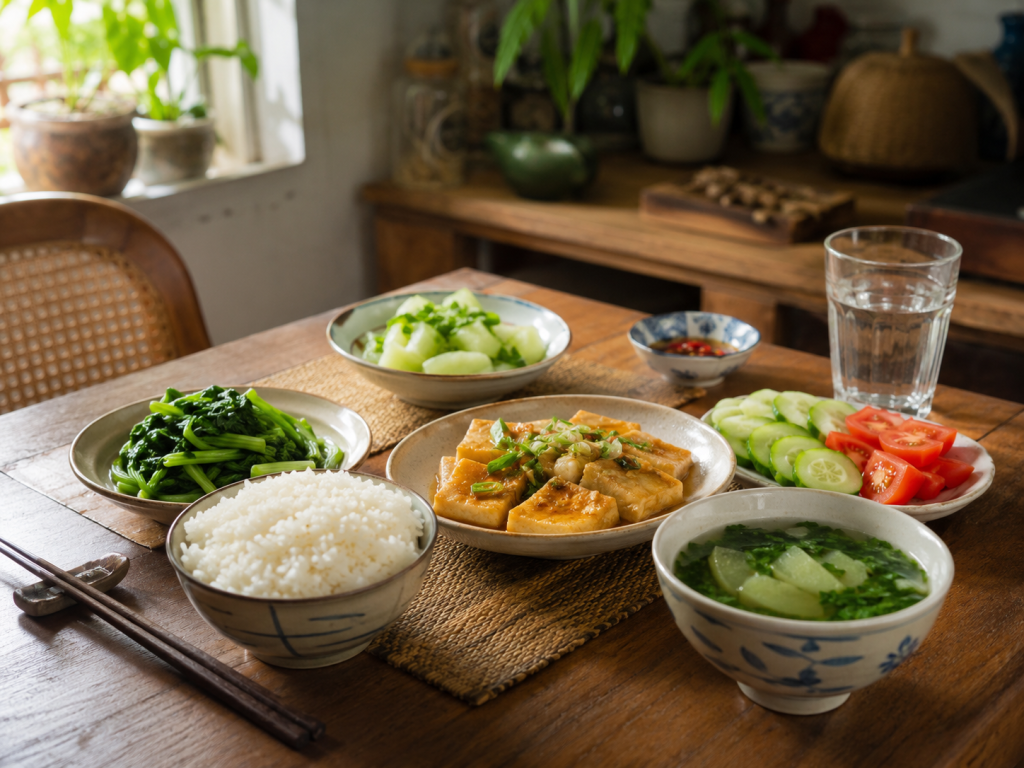 Buổi trưa ăn cho cơ bắp theo Dinh Dưỡng Cân Bằng với bữa trưa vừa đủ
